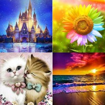 보석 십자수 캔버스형 액자형 톡톡 비즈 가구 인테리어 수예, [액자형]황금금붕어