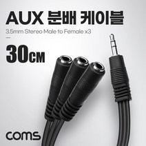 Coms AUX 분배 케이블 30cm Y형 BD075, 상세페이지 참조