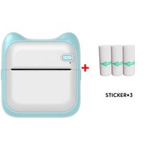 휴대용 포토프린터 무선 셀피 핸드폰 사진인화기 OLAF-HD 휴대용 무선 미니 감열식 프린터 블루투스 사진, 03 Blue and 3 Sticker