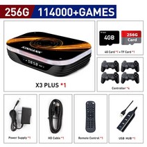 게임기 판도라박스 레트로 오락실게임 닌텐도스위치 레트로게임기 플스 닌텐도 ps5 슈퍼 콘솔 x3 플러스 비디오 게임 PSPPS1SSN64DC 용 114000 클래식, 없음, X3 PLUS-256G-706-4+UK