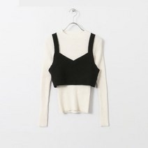 [이라운드몰][세트상품] 케이비에프 뷔스티에 리브 니트 티셔츠 (3컬러)