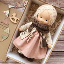 무속성솜인형 15cm 20cm 귀여운 솜인형 옷 미니 Waldorf 귀여운 봉제 인형 소녀 네이티브 에나멜 인형 아, 25 24