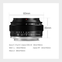 캠코더렌즈 카메라렌즈 TTArtisan-풀 프레임 50mm F2.0 미러리스 카메라 렌즈 Nikon Z Canon Fuji X Olypu, 05 후지 xf_01 Black