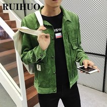 바람막이 윈드브레이커 아노락 우븐 집업 자켓 윈드러너 남성 공용 ruihuo corduroy varsity jacket men 코트 일본 폭격기 옷 한국어 윈드 브레이커 5xl