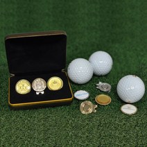 고급선물용 맞춤볼마커세트, 5.순금가죽사각네임택볼마커세트, 볼마커 선택2+네임택 선택5