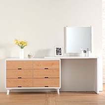 방친구 블루밍 4자 3단 화장대, 내추럴화이트