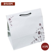 한큐 모조지 도시락 꽃 종이쇼핑백, 밤색, 5PIECE