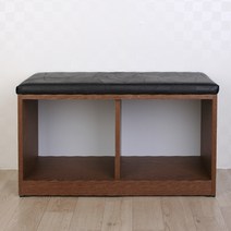 소나무공방 공간수납의자, 03.공간수납의자(80cm)-다크브라운+블랙방석