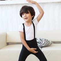 국산 심플멜빵 남아 발레복세트(상의티셔츠와 하의 멜빵바지)