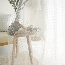 바이지미 러블리 도트 화이트레이스 커튼