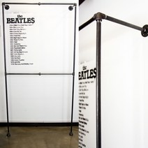 카스트코 빈티지 파이프 2단 스탠드 벽고정 행거 DIY 옷걸이, 흑관