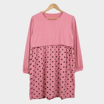 마더라이크 F.긴팔땡땡이원피스- 빅사이즈 수유복 임부복