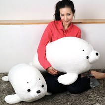 마리오네뜨유진 물개 쿠션, 화이트, 40cm