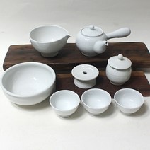 이천도자기 토비 손물레 백자 3인다기 풀세트 차/다기 세트, 세트