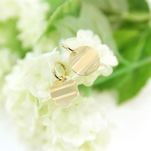 14K Gold 웨이브코인 귀걸이