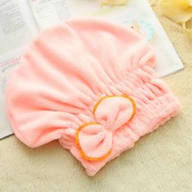 빨리 마르는 머리 드라이 헤어캡 수건, 핑크, 1개