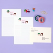 내사랑꾸나 봉투 + 편지지 세트, 꾸나캐릭터(흰색), 1세트