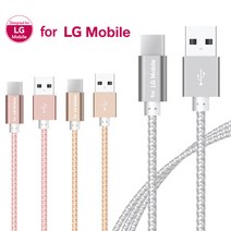 테크데이타 for LG Mobile C타입 메탈 데이터 케이블 2M, 골드, 1개