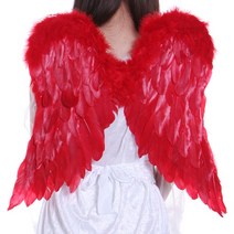 큐티 천사 날개 레드 나비 할로윈 소품 악마 깃털 봉, 단품