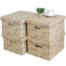 커피프린트 트렁크 종이정리함 4종, 무지(커피프린트)