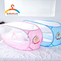 베베훅 우리아기 필수품 유아용 모기장, 03_앙팡유아용 원터치 사각모기장_블루