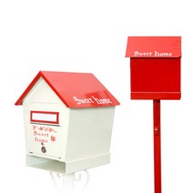 전원주택 스탠드 우체통 편지함 문구변경 가능 펜션 단독주택 우편함, 스탠드우체통 [레드], 1개