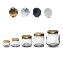 글라스락 [삼광유리] 낮은 유리병 시리즈, 골드뚜껑, 700(L)*4, 700ml, 1개