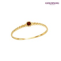 [골드팡] 14k/18k 2mm 천연 탄생석-1월[가넷] 반지
