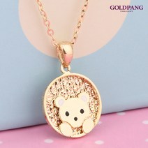 골드팡 14k 18k 미아방지 테디베어 목걸이 여성골드(옐로우골드)