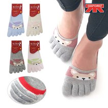 [옥스포드] 여성용 면 발가락양말 10족 무좀 발냄새 기능성 통풍 삭스 실리콘면덧신 발가락덧신