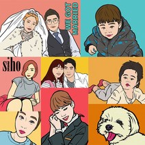 캐리커쳐마키 팝아트 주문제작, 2인 팝아트 제작