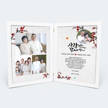 애니데이파티 NEW 오리엔탈 매화 양면감사장 상패, B트리플포토(포토형)+02화이트더블액자