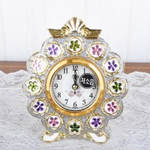 고급 탁상시계, 앤틱 플라워 탁상시계 (펄)