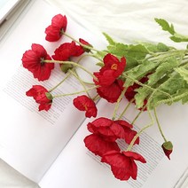 행복한마을 생화같은 조화부쉬 모음, 양귀비 레드