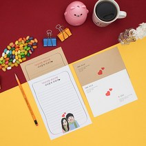 후아미 커플목도리 포토사진 제작 편지지 세트 15cm x 21cm, 혼합색상(편지지 6매 + 편지봉투 3매), 9매