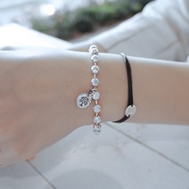 해피엔량하우스 나무각인 펜던트 은볼 팔찌 여성실버팔찌