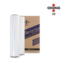 오공 스트레치 필름 18mic 1롤 공업용 포장 비닐 랩 랩핑 파레트 파렛트, 1개