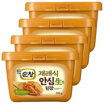 착한가격 좋은식품 청정원) 재래식 된장 사각 500g(무반품) x 4개 장맛의 명지 순창 대두 정제수 소맥분 한식_A13919, 단일 수량, 500g