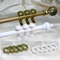 리빙존 아일렛 핀링형 린넨록 암막커튼, 4_커튼봉세트:화이트봉:굵기Ø25㎜ 12호(최소180㎝~최대360㎝)
