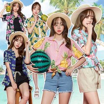 반티매니아 하와이안남방 알로하 비치웨어 커플룩 바캉스룩 상의
