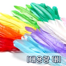 꾸미기 만들기 깃털(대) 약 100개입 대용량, 파랑