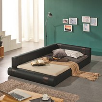 모던아트 심플 저상형 패밀리침대 (매트리스별매), 블랙, 슈퍼싱글