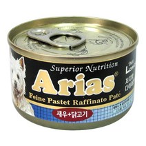 아리아스 저지방 강아지 간식 100g 캔, 1개, 아리아스 저지방 캔 새우 닭고기 100g