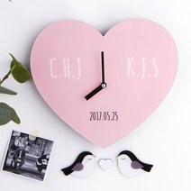 디자인아지트 벽시계 모양 하트 집들이 선물 아이방데코, 화이트