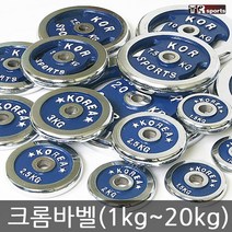태림스포츠 크롬 바벨 원판 1kg~20kg, 1.5kg, 1개
