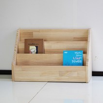 양지가구 원목잡지꽂이 전면책꽂이 DIY 책장 정리선반 진열장 틈새책장 책꽂이 공간정리 파스텔색 소품정리 책정리, 원목 잡지꽂이3단600 칠레송