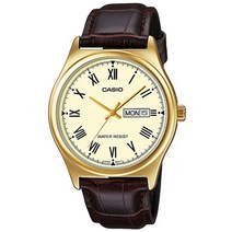 CASIO 방수 MTP-V006GL-9B미네랄그라스 금장이온도금케스 인조가죽시계