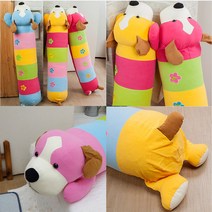 무궁화수예 강아지 사탕베개 솜포함/사탕베개커버/롱베개, 하늘(솜포함)