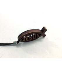 위드지저스 물고기지저스목걸이 나무십자가목걸이