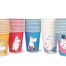 [무민] 칼라종이컵 혼합(9oz)-50개 파티테이블용품 종이컵, 1세트, 50개입